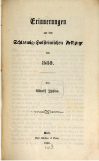 cover of the book Erinnerungen aus dem schleswig-holsteinischen Feldzuge von 1850