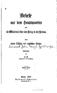 cover of the book Briefe aus der Hauptquartier oder die Wahrheit über den Krieg in der Krimm [Krim]