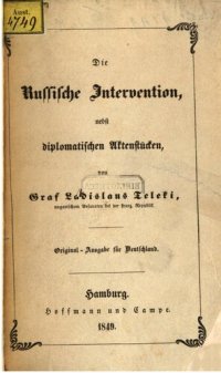 cover of the book Die russische Intervention, nebst diplomatischen Aktenstücken