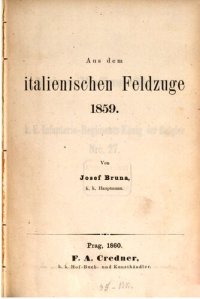 cover of the book Aus dem italienischen Feldzuge 1859