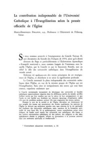 cover of the book La contribution indispensable de l'université catholique à l'évangélisation selon la pensée officielle de l'Eglise