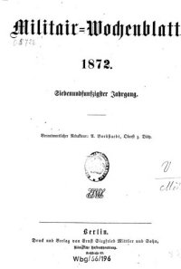 cover of the book Militär-Wochenblatt