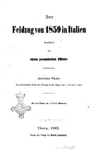 cover of the book Der Feldzug von 1859 in Italien