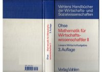 cover of the book Mathematik für Wirtschaftswissenschaftler II, Lineare Wirtschaftsalgebra