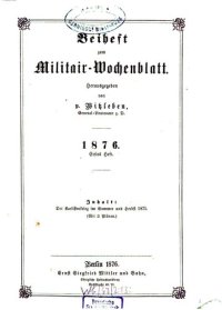 cover of the book Beihefte zum Militär-Wochenblatt