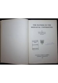 cover of the book The Nations in the Mediaeval Universities