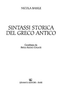 cover of the book Sintassi storica del greco antico