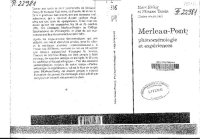 cover of the book Merleau-Ponty, phenomenologie et experiences ;