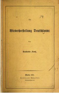 cover of the book Die Wiederherstellung Deutschlands