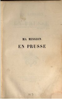 cover of the book Ma mission en Prusse