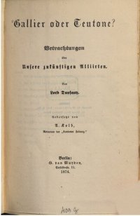 cover of the book Gallier oder Teutone? Betrachtungen über unsere zukünftigen Alliierten