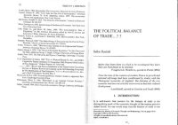 cover of the book The Political Balance of Trade ... ?? (Rashid's article in Reserch in the History of Economic Thought and Methodology, V.11)