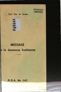 cover of the book Message à la jeunesse ivoirienne