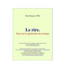 cover of the book Le rire. Essai sur la signification du comique