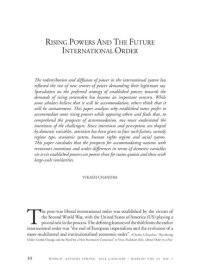 cover of the book Rising Powers and the Future International Order