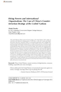 cover of the book Rising Powers and International Organisations: The Case of China’s Counterterrorism Strategy at the United Nations