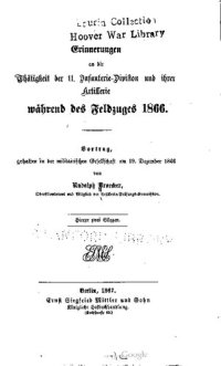 cover of the book Erinnerungen an die Tätigkeit der 11. Infanterie-Division und ihrer Artillerie während des Feldzuges 1866