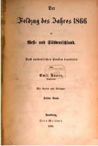 cover of the book Der Feldzug des Jahres 1866 in West- und Süddeutschland