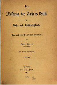 cover of the book Der Feldzug des Jahres 1866 in West- und Süddeutschland