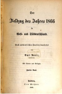 cover of the book Der Feldzug des Jahres 1866 in West- und Süddeutschland