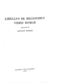 cover of the book Libellus de Regionibus Urbis Romae