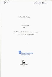 cover of the book Forelesninger over partielle differensialligninger  med en innføring i funksjonsteori