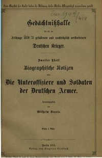 cover of the book Biographische Notizen über die Unteroffiziere und Soldaten der deutschen Armee