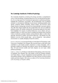 cover of the book The Cambridge Handbook of Political Psychology