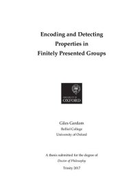 cover of the book Encoding and detecting properties in finitely presented groups