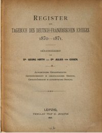 cover of the book Register zum Tagebuch des Deutsch-Französischen Krieges 1870-1871