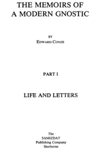 cover of the book The Memoirs of a Modern Gnostic: Life and Letters (Part 1)