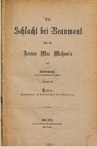 cover of the book Die Schlacht bei Beaumont und die Armee Mac Mahons