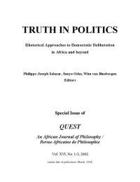 cover of the book TRUTH IN POLITICS Rhetorical Approaches to Democratic Deliberation in Africa and beyond