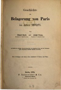 cover of the book Geschichte der Belagerung von Paris im Jahre 1870/71