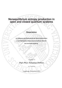 cover of the book Nonequilibrium entropy production in open and closed quantum systems