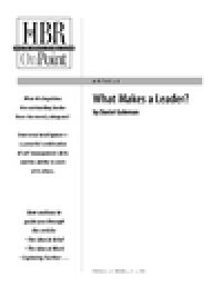 cover of the book What makes a leader?