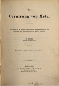 cover of the book Die Cernirung von Metz [Zernierung]