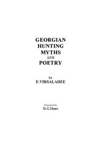 cover of the book Georgian Hunting Myths and Poetry