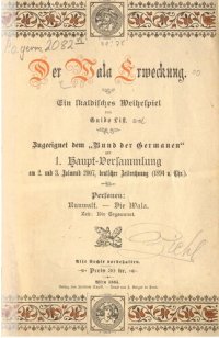 cover of the book Der Wala Erweckung ; zugeeignet dem "Bund der Germanen" am 2. und 3. Julmond 2007, deutscher Zeitrechnung (1894 n. Chr.)