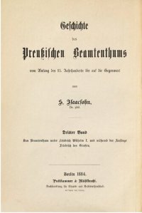 cover of the book Das Beamtentum unter Friedrich Wilhelm I. und während der Anfänge unter Friedrich dem Großen