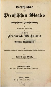 cover of the book Geschichte des preußischen Staates im siebzehnten Jahrhundert; mit besonderer Beziehung auf das Leben Friedrich Wilhelms, des Großen Kurfürsten