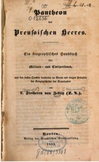 cover of the book Pantheon des preußischen Heeres : Ein biographisches Handbuch für Militär- und Zivilpersonen