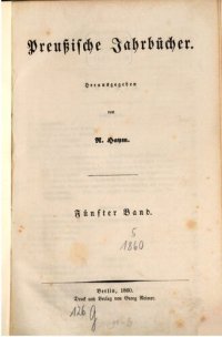 cover of the book Preußische Jahrbücher