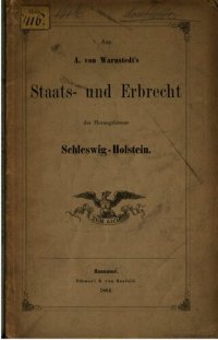 cover of the book Aus A. von Warnstedts Staats- und Erbrecht der Herzogtümer Schleswig-Holstein