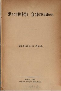 cover of the book Preußische Jahrbücher