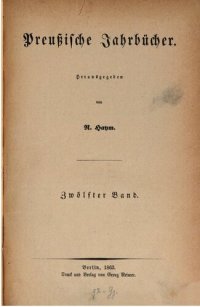 cover of the book Preußische Jahrbücher