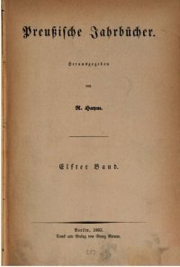 cover of the book Preußische Jahrbücher