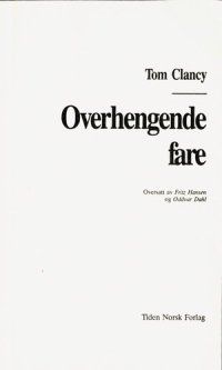 cover of the book Overhengende fare