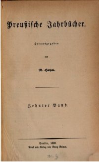 cover of the book Preußische Jahrbücher