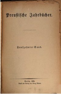 cover of the book Preußische Jahrbücher